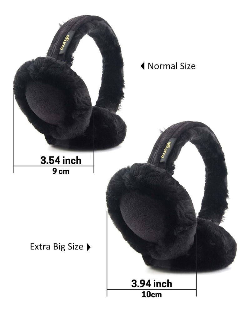 Aurya Ear Muffs - Classic Unisex Ear Warmer Winter Outdoor Earmuffs for Women (Black, Standard) - Image 3